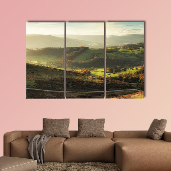 Landscape view of Hope Valley in Peak District during autumn wall art