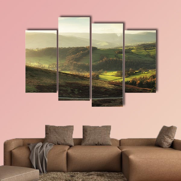 Landscape view of Hope Valley in Peak District during autumn wall art