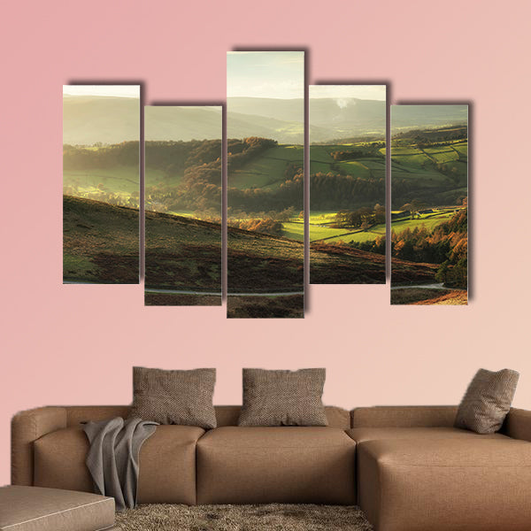 Landscape view of Hope Valley in Peak District during autumn wall art