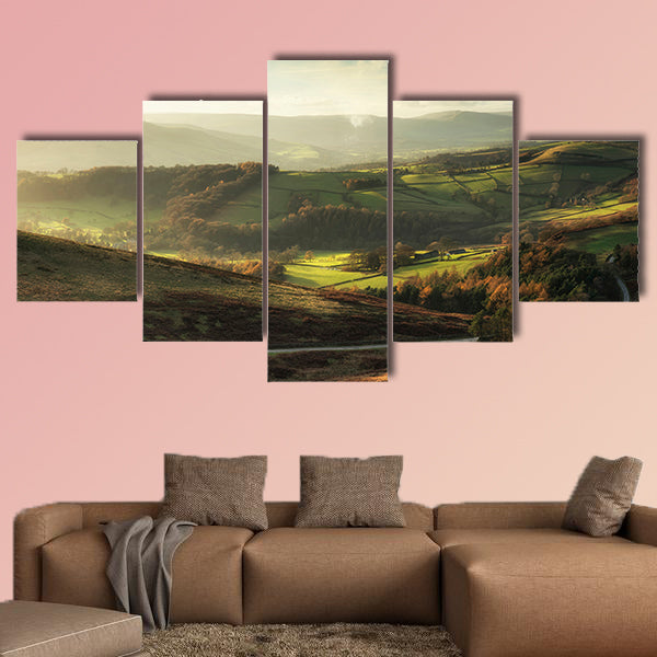 Landscape view of Hope Valley in Peak District during autumn wall art