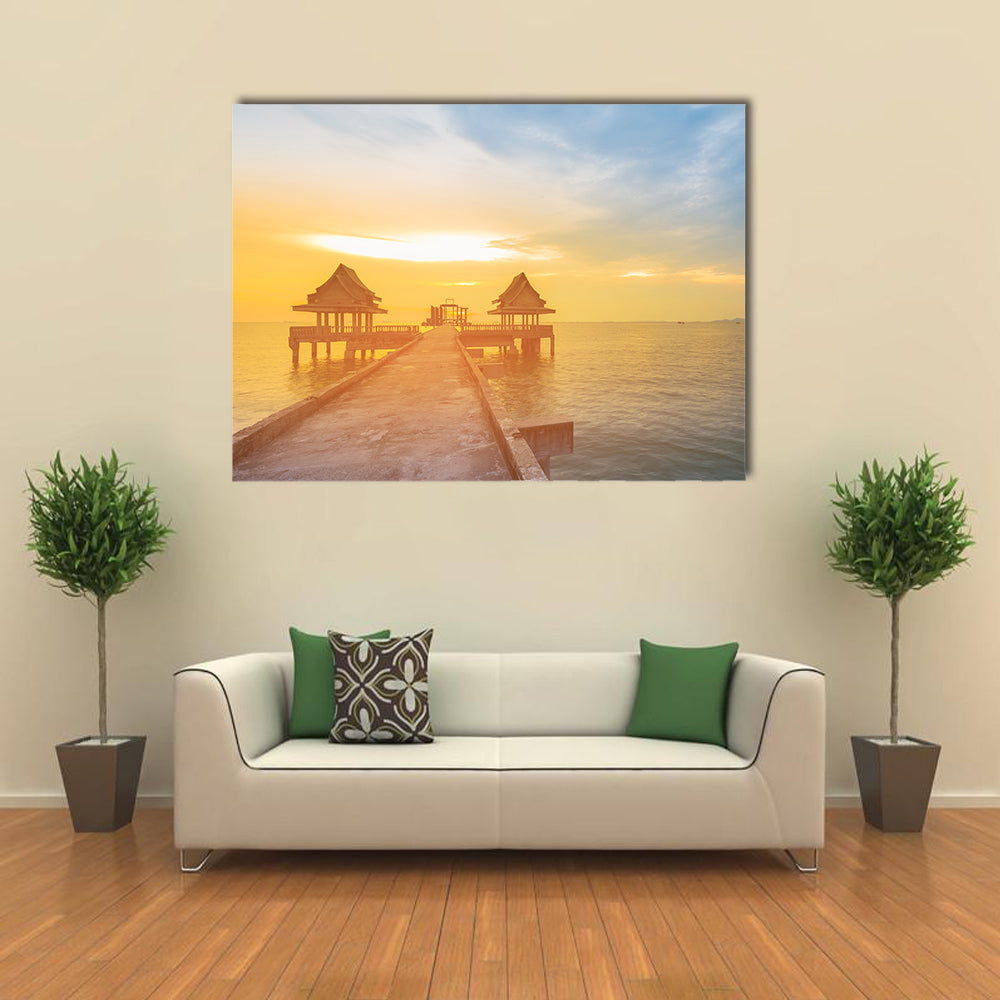 The Beauty Of The Sunset Leading To The Sea Coast Skyline Multi Panel Canvas Wall Art