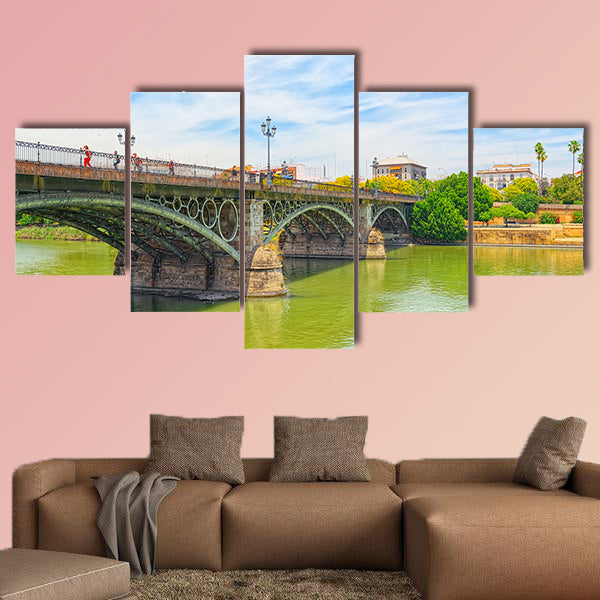 Bridge of Isabel II, Bridge of Trianain Spain multi panel canvas wall art