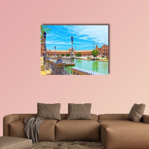 Spain Square (Plaza de Espana) in Seville, Spain multi panel canvas wall art