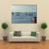 ships and boats at harbor of Pointe-Noire Multi panel canvas wall art