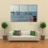 ships and boats at harbor of Pointe-Noire Multi panel canvas wall art