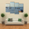 ships and boats at harbor of Pointe-Noire Multi panel canvas wall art