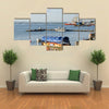 private ships and boats at harbor of Pointe-Noire Multi panel canvas wall art