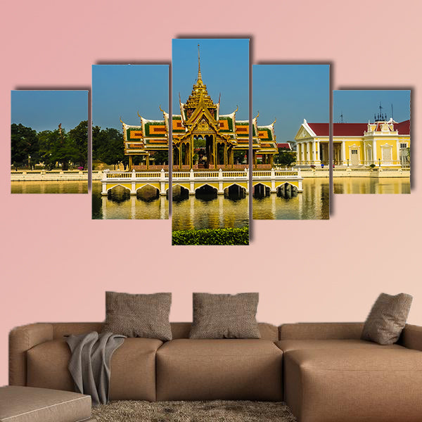Royal Summer Palace Bang Pa In this multi panel canvas wall art