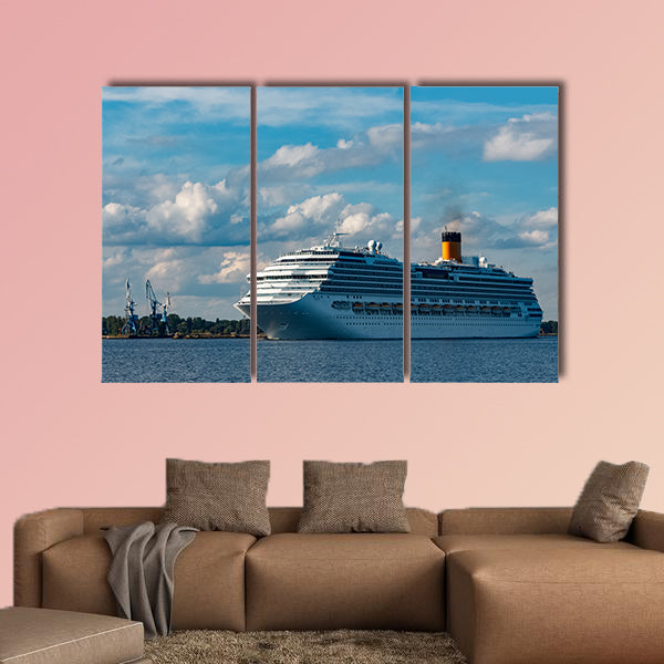 Large royal cruise liner on the way multi panel canvas wall art