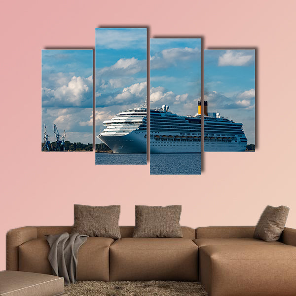 Large royal cruise liner on the way multi panel canvas wall art