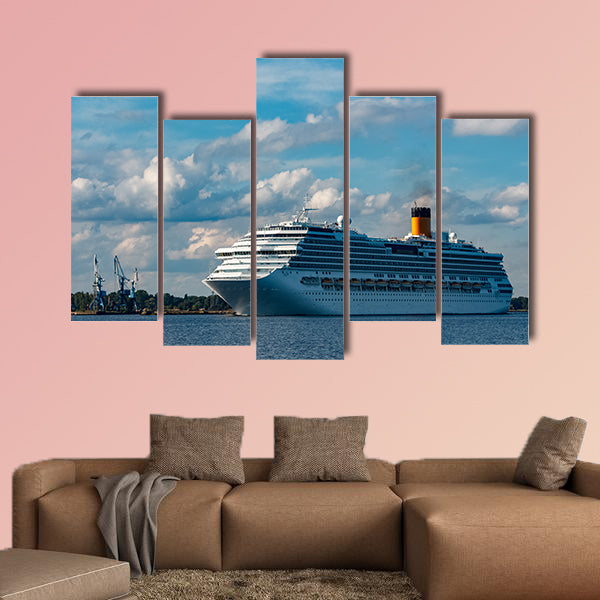 Large royal cruise liner on the way multi panel canvas wall art