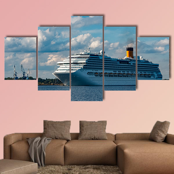 Large royal cruise liner on the way multi panel canvas wall art