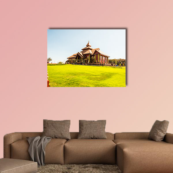 Beautiful Thai church in Prayodkhunpol Wiang Kalong temple, Thailand multi panel canvas wall art