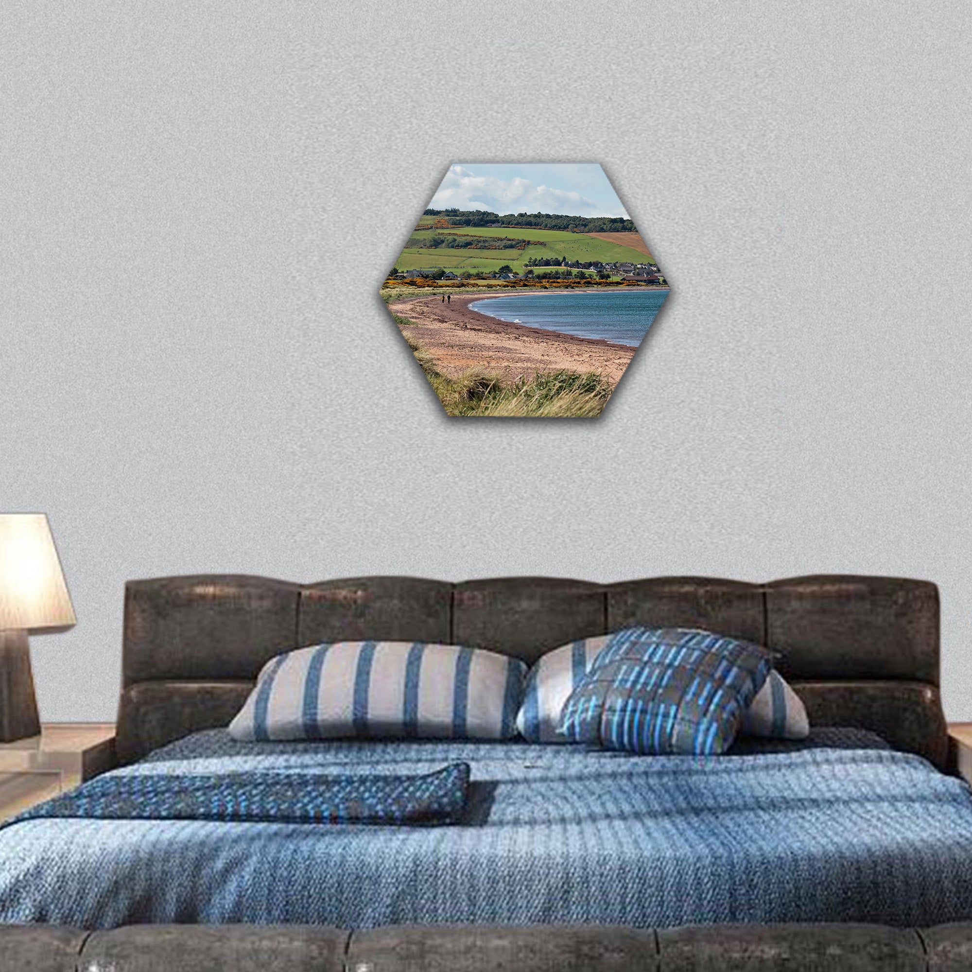 Rosemarkie Bay hexagonal canvas wall art