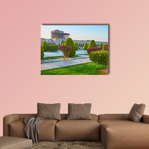 The medieval Qapu palace in Naqsh-e Jahan Isfahan multi panel canvas wall art