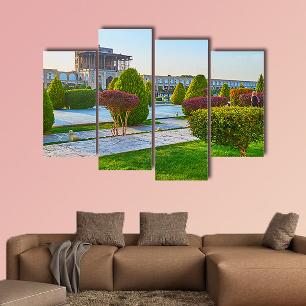 The medieval Qapu palace in Naqsh-e Jahan Isfahan multi panel canvas wall art