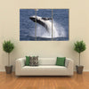 A Humpback Whale Calf Breaches Off Port Stephens While People In A Boat Look On Multi Panel Canvas Wall Art