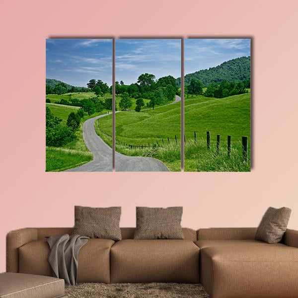 A less-traveled road winds through the foothills multi panel canvas wall art