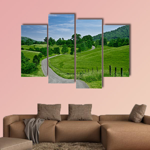 A less-traveled road winds through the foothills multi panel canvas wall art
