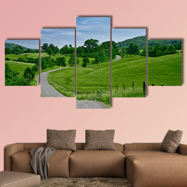 A less-traveled road winds through the foothills multi panel canvas wall art