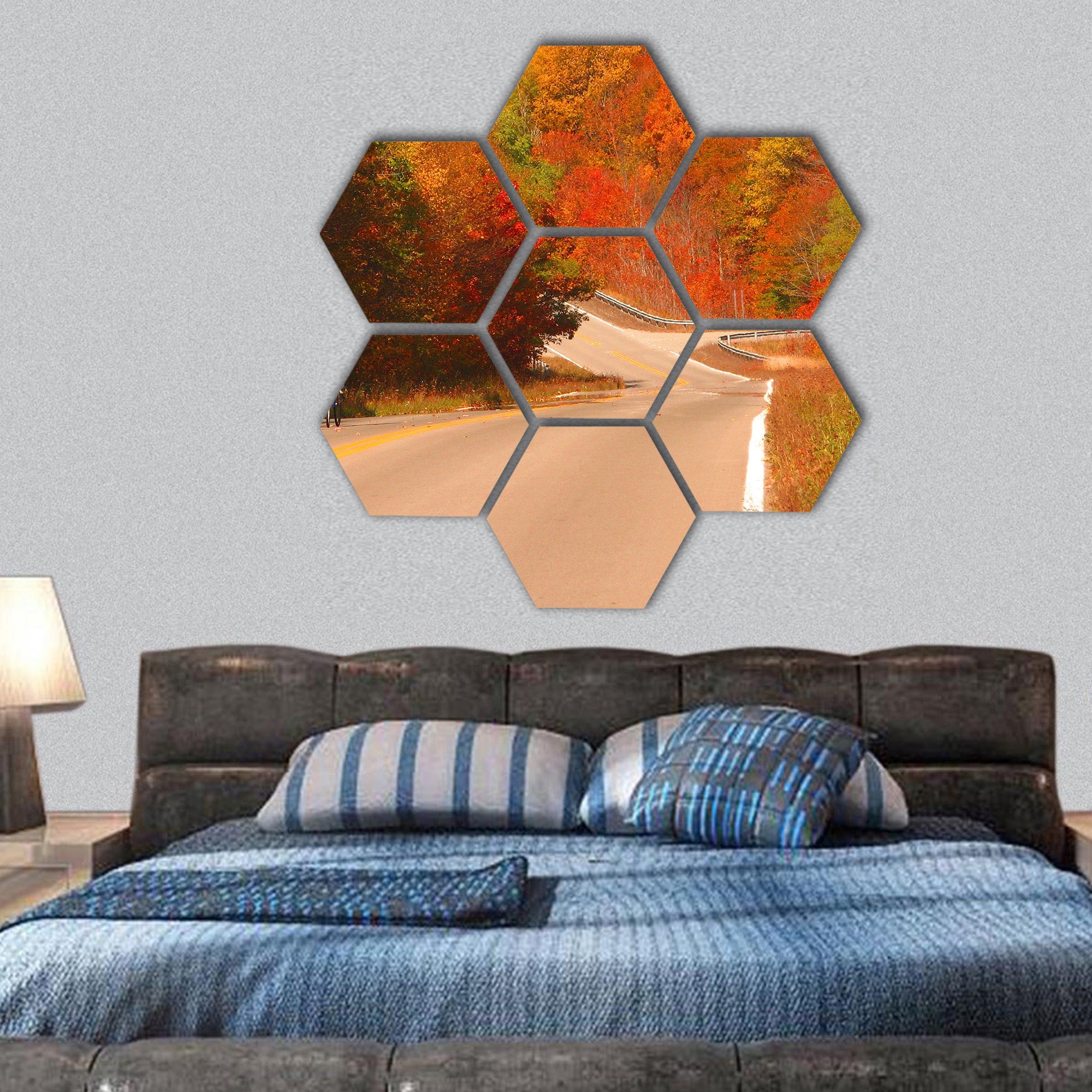 Highland Scenic Highway hexagonal canvas wall art