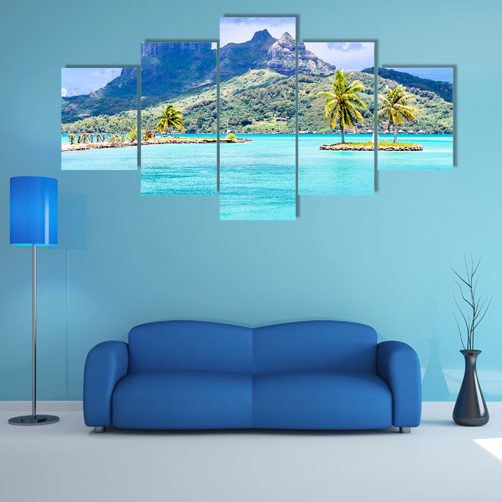The Bora Island, French Polynesia, France Multi Panel Canvas Wall Art