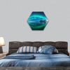 Northern lights in Lofoten islands, Norway hexagonal canvas wall art