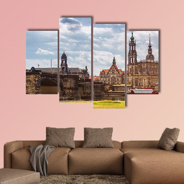 Dresden historic skyline in the old town in winter