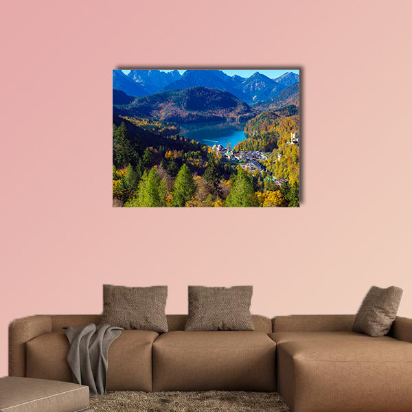 Hohenschwangau Lake near Neuschwanstein Castle and Alps wall art