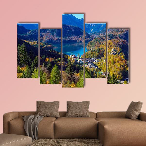 Hohenschwangau Lake near Neuschwanstein Castle and Alps wall art