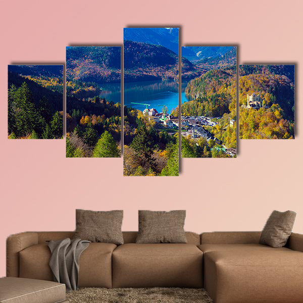 Hohenschwangau Lake near Neuschwanstein Castle and Alps wall art