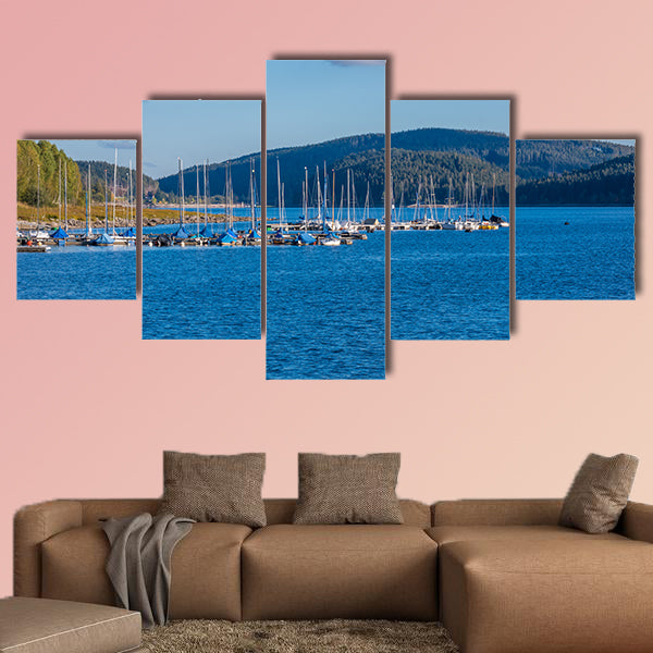 Schluchsee Lake in the black forest multi panel canvas wall art