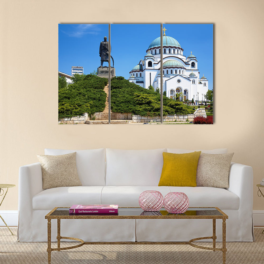 Cathedral of Saint Sava in Belgrade Multi panel canvas wall art