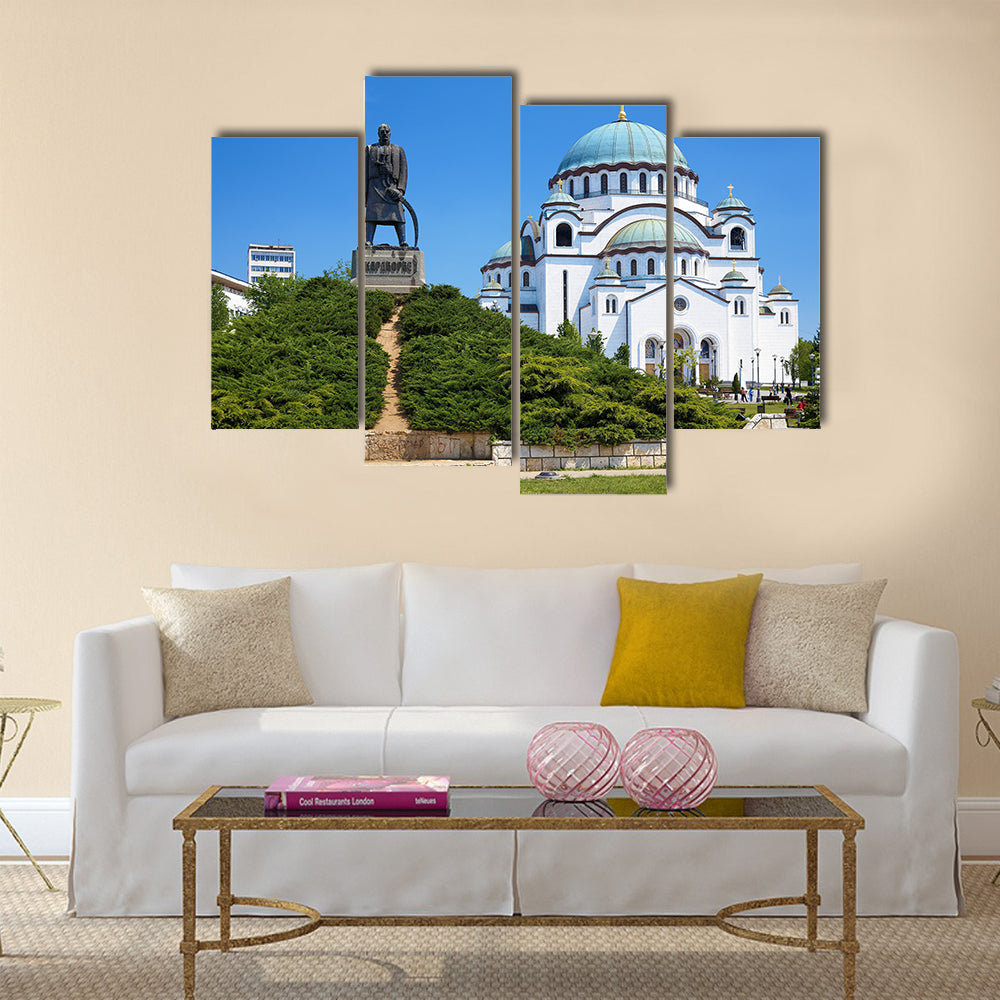 Cathedral of Saint Sava in Belgrade Multi panel canvas wall art