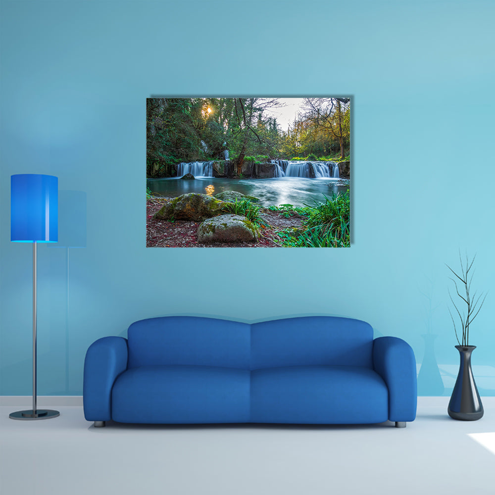 Waterfalls of Monte Gelato in the Regional Park of Valle del Treja multi panel canvas wall art