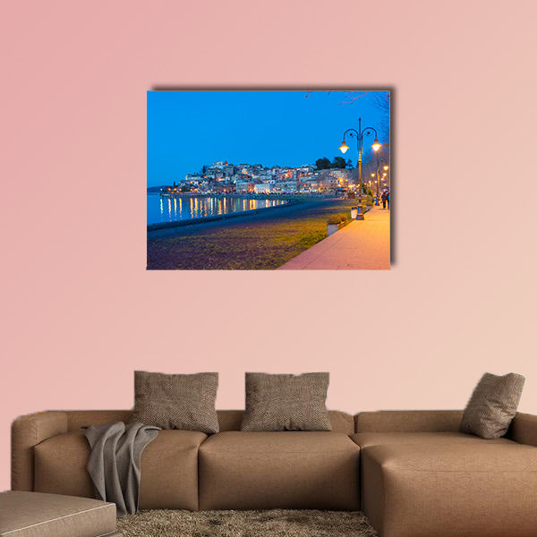 The Bracciano Lake at sunset from the old stone town of Rome wall art