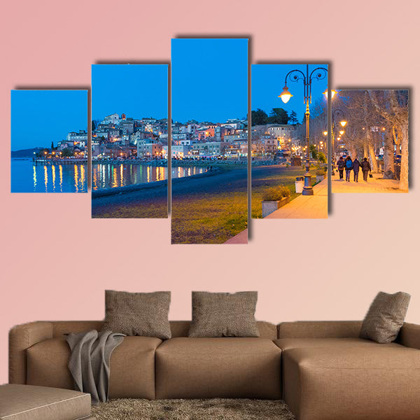 The Bracciano Lake at sunset from the old stone town of Rome wall art
