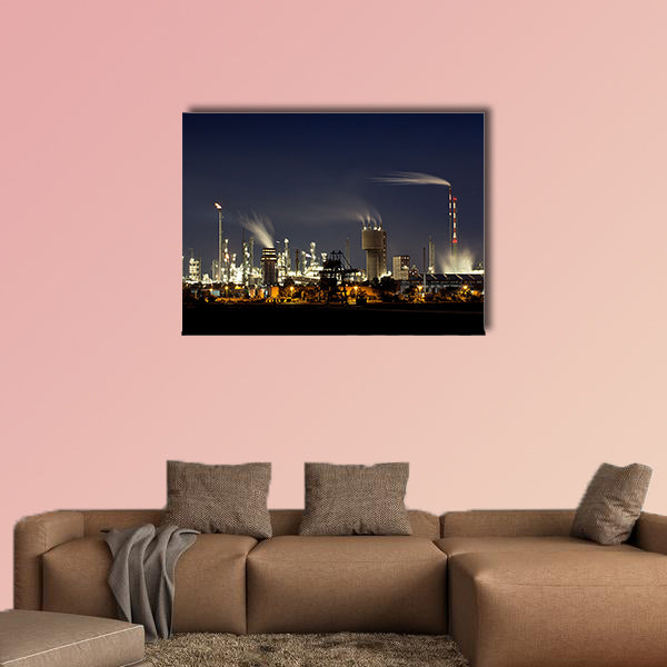 Chemical Factory in Ludwigshafen Germany at night wall art