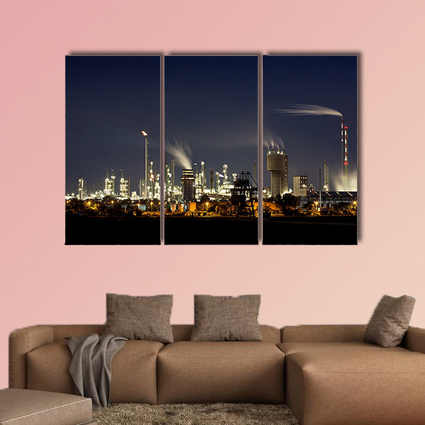 Chemical Factory in Ludwigshafen Germany at night wall art