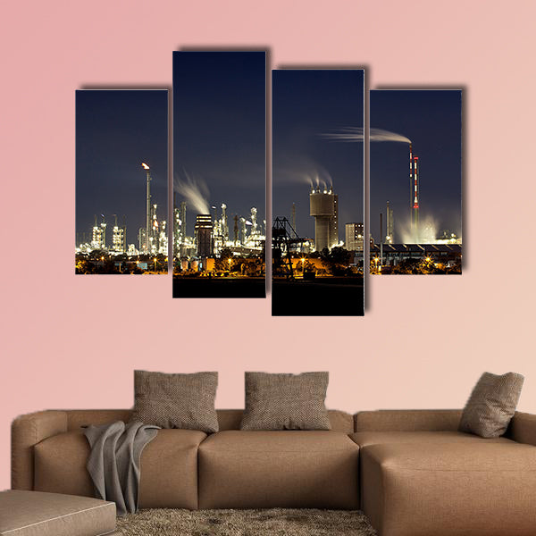 Chemical Factory in Ludwigshafen Germany at night wall art