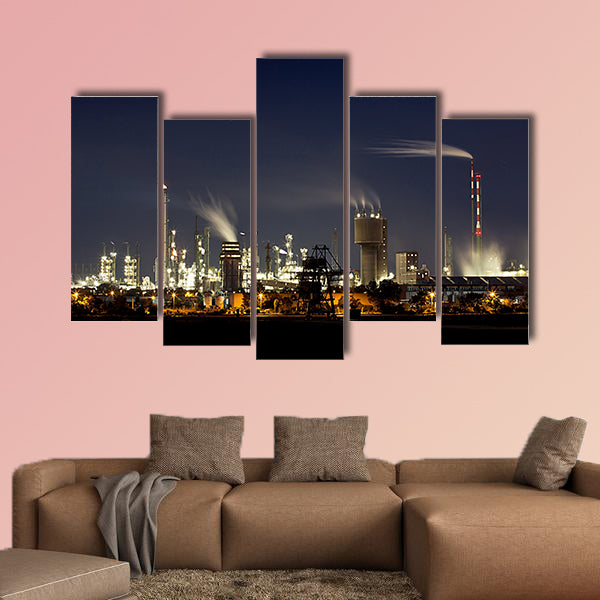 Chemical Factory in Ludwigshafen Germany at night wall art
