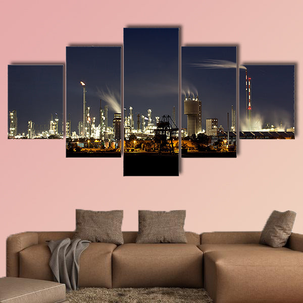 Chemical Factory in Ludwigshafen Germany at night wall art