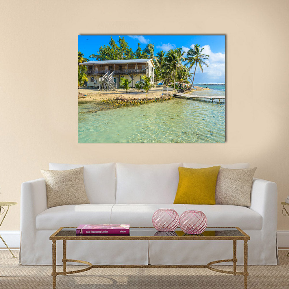 small tropical island with paradise beach Central America Multi panel canvas wall art
