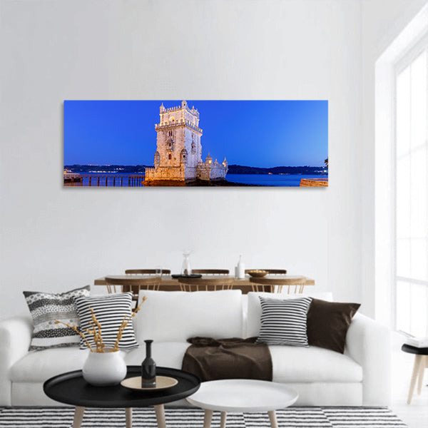 The Tower Belem Lisbon Panoramic canvas Wall Art