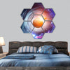 image with space planets and starry sky hexagonal canvas wall art