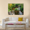 Waterfall in deep forest Multi Panel Canvas Wall Art