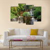 Waterfall in deep forest Multi Panel Canvas Wall Art