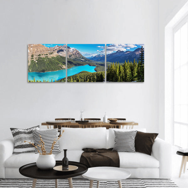 Peyto Lake in Rocky Mountains, Banff National Park, Canada Panoramic canvas Wall Art