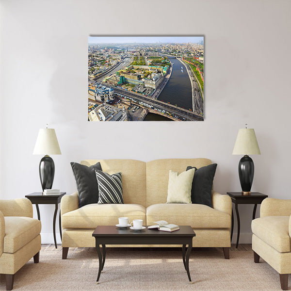 Moscow (Russia) center - aerial view Multi panel canvas wall art