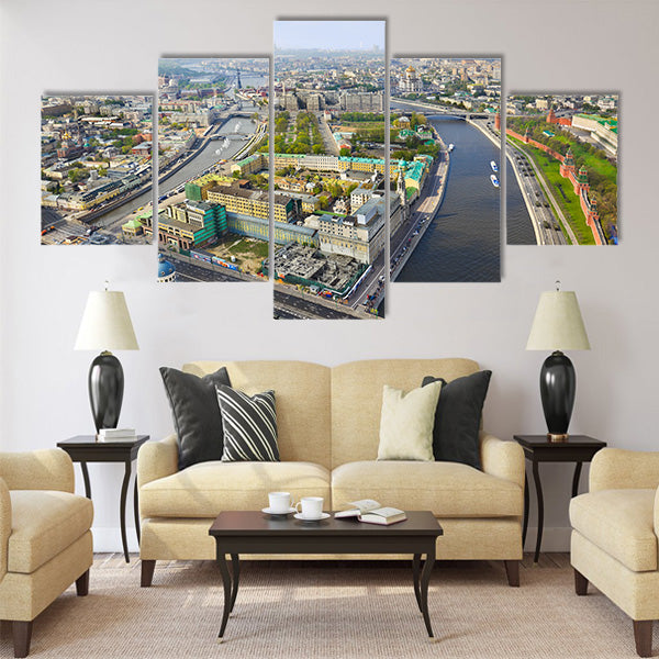 Moscow (Russia) center - aerial view Multi panel canvas wall art